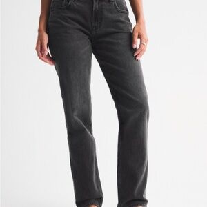 NWT Abercrombie & Fitch Curve Love ‘90s Straight Mid Rise Black Women's Jeans
